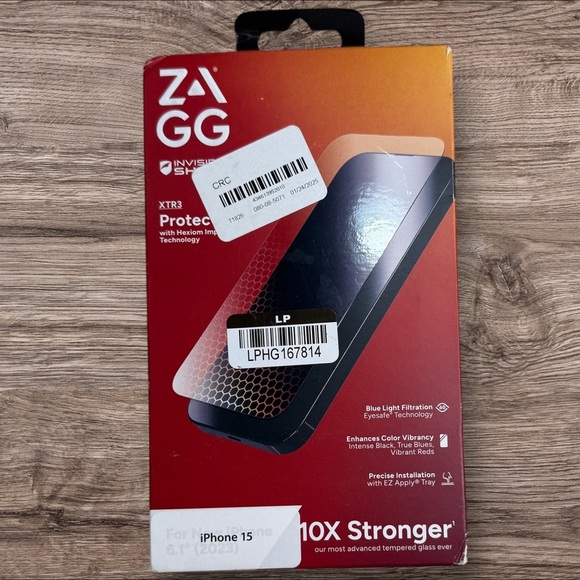 NIB ZAGG Apple iPhone 15 Glass XTR Screen Protector - Picture 2 of 3